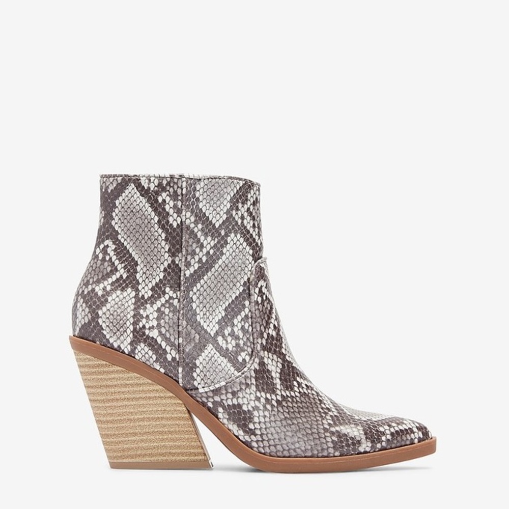 EXPRESS snakeskin print bootie - never worn
